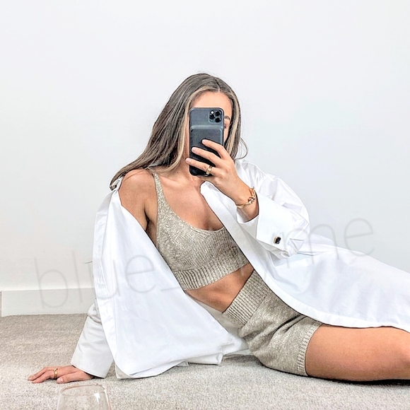 Zara 2pc COTTON Linen Blend Top & Short Set - Picture 3 of 12